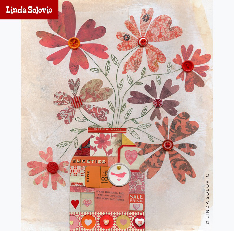 LSolovic Show Piece Heart Flowers