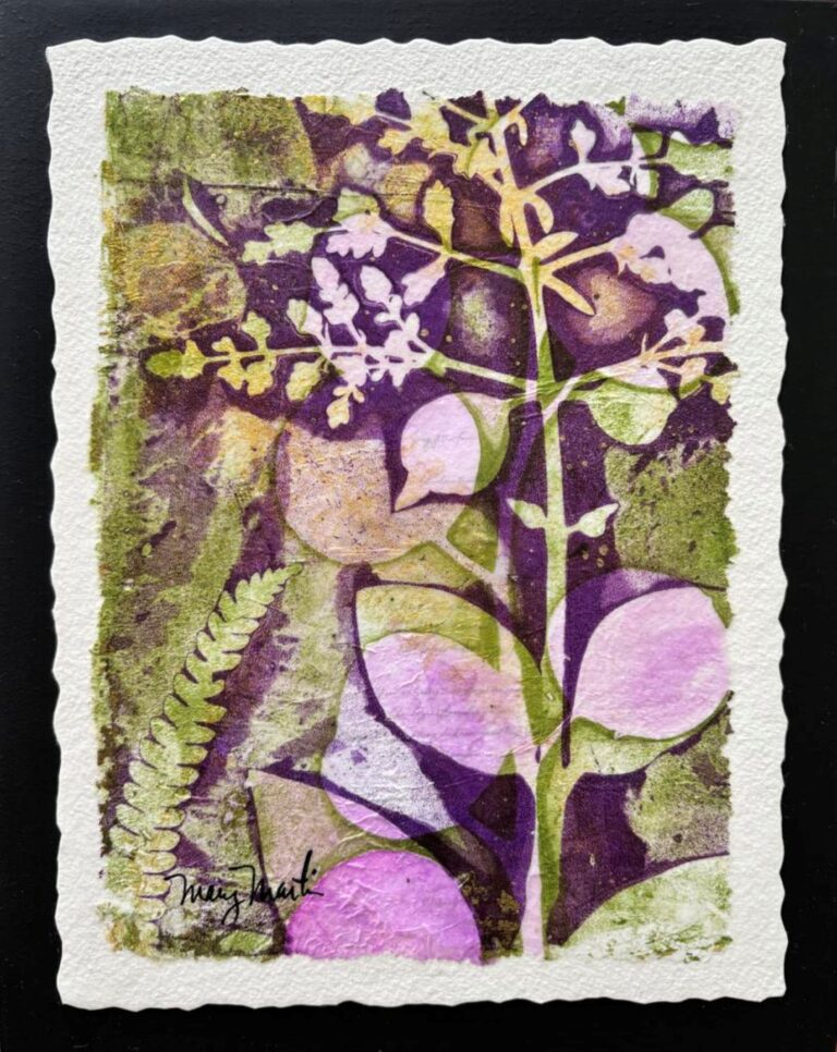 Quiet and Airy - ©Mary Martin - Acrylic Monoprint Collage on Tissue Paper - 10 x 8 inches - $160