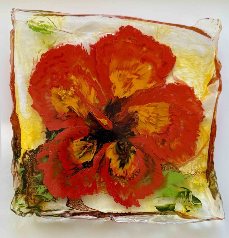 Brigh red hibiscus - Nela Navarrine 8_x8_