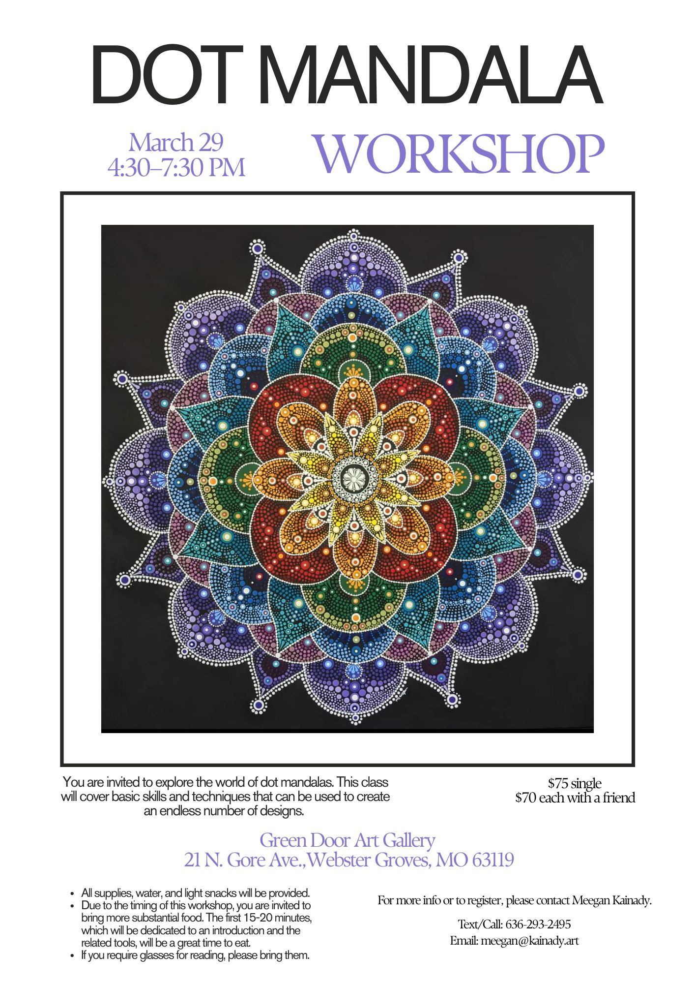 Dot Mandala Workshop with Meegan Kainady