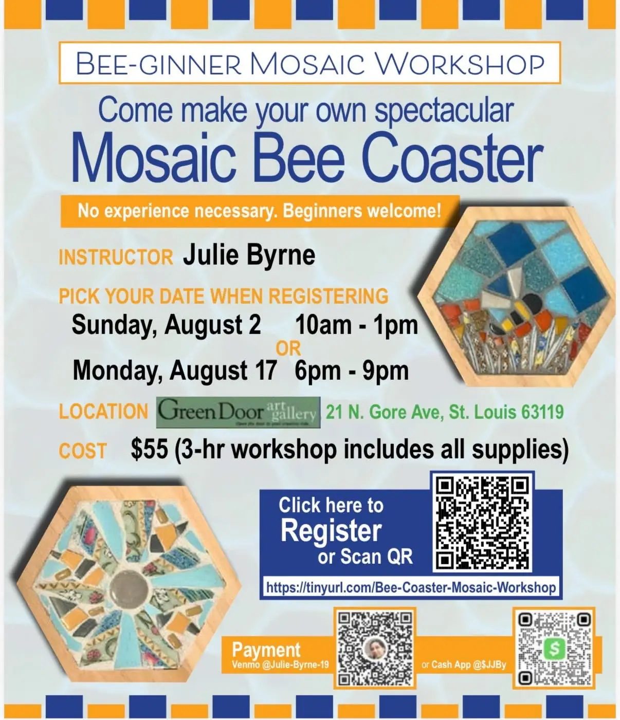 Bee-ginner Mosaic Workshop with Julie Byrne  #1