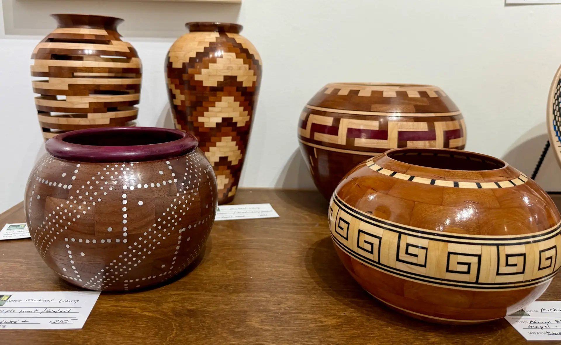 Turned wooden vessels by Michael Uding